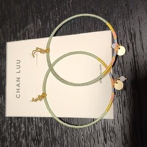 Chan Luu Gold and Multicolor Beaded Hoop Earrings